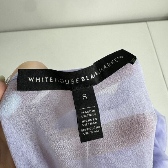 White House Black Market Blouse Womens Small Purple Ruffle Fairy Whimsy Boho Top - Picture 14 of 16